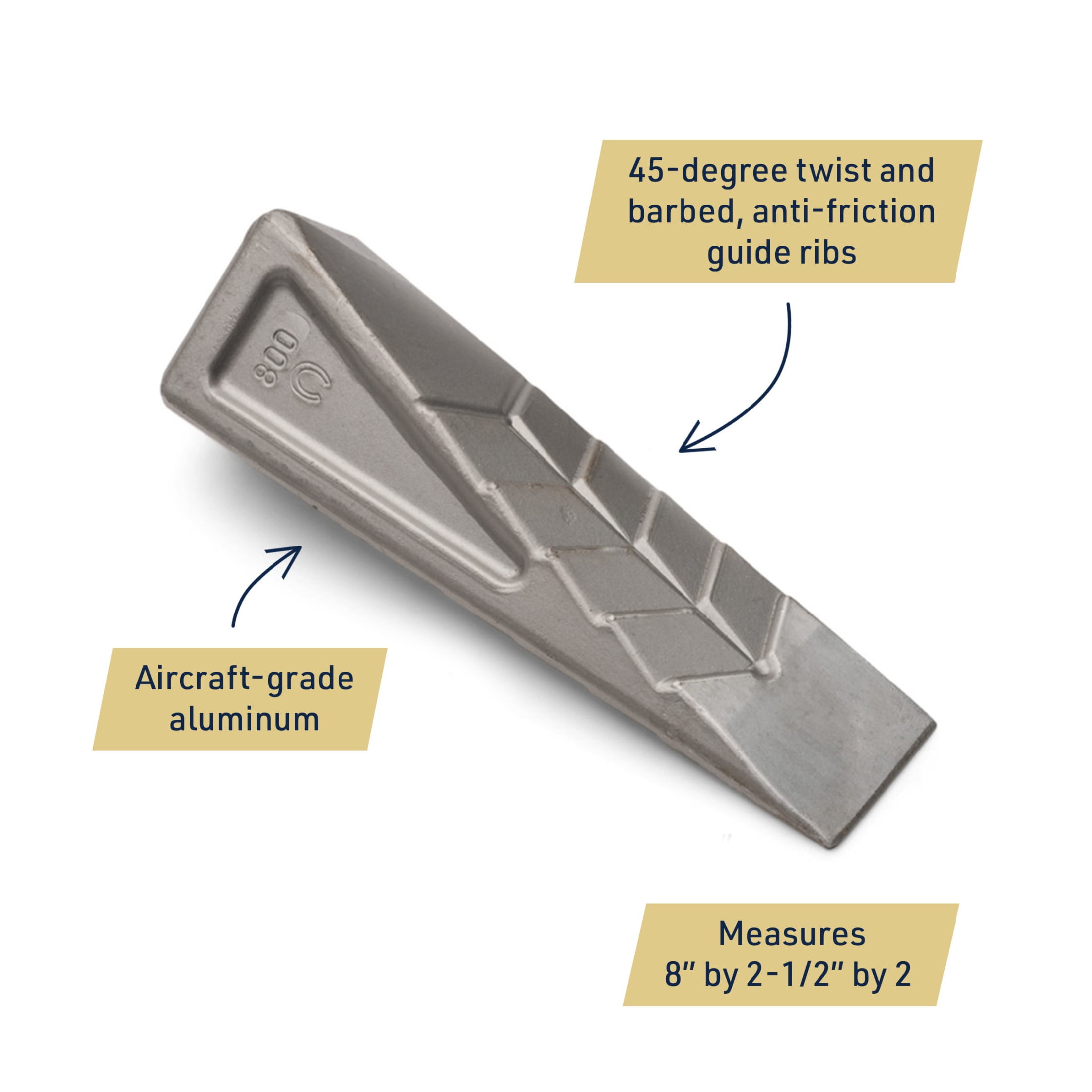Kings County Tools Wood Splitting Wedge – Hand-Forged Aluminum Log Splitter for Firewood & Kindling