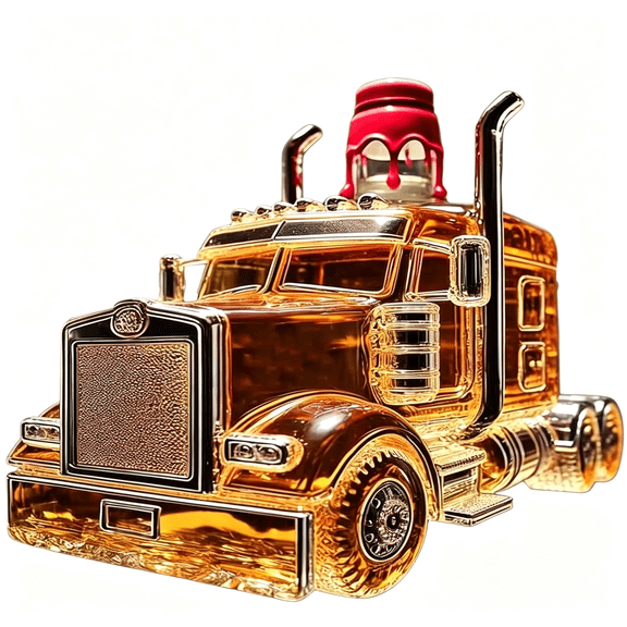 ACDANC Semi Trailer Whiskey Bottle,Car Shape Whiskey Decanter with Lid,Suitable for Home Bar Decoration Car Shape with Lid 250Th Anniversary Whiskey Glass (C)