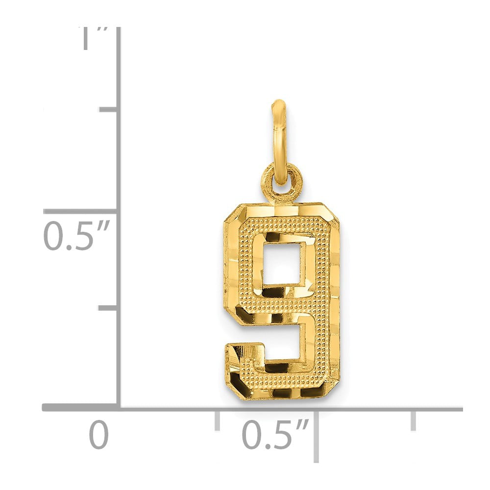 22mm x 9mm Mia Diamonds 14k Yellow Gold Y Casted Medium Polished Number 6 Charm 