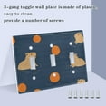 thumbnail image 3 of Yayeee Toggle Light Switch Wall Plate 3-Gang 6.37"x4.48" Decorative Outlet Cover, Blue Capybaras, 3 of 7