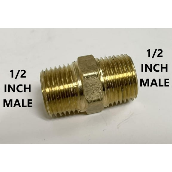 Brass Male to Male Pipe Connector (1/2-inch to 1/2-inch)