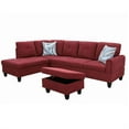 thumbnail image 4 of Aukfa Sectional Sofa, Living Room Couch with Storage Ottoman, Left Facing Chaise, Flannel, Red, 4 of 10