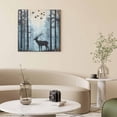 thumbnail image 2 of Wall Art Prints, Forest Elk Framed Canvas Prints for Bedroom Living Room Bathroom Office, Deer Birds Nature Tree Antlers Mountain Gallery Wrap Wall Art Poster for Gifts Home Decor 16"x16", 2 of 9
