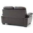 thumbnail image 4 of Passion Furniture PF-G674-L Marta 59 in. Flared Arm Faux Leather Straight Sofa in Dark Brown, 4 of 5
