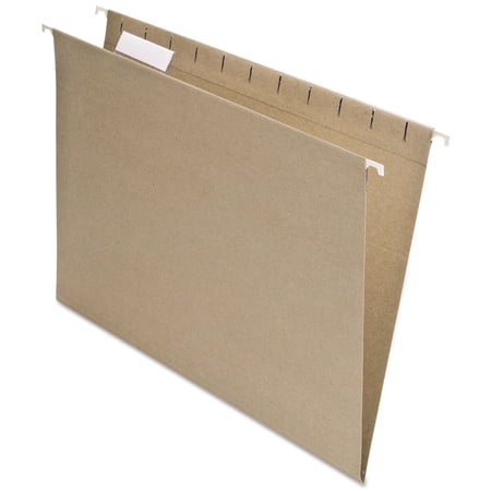Earthwise Pendaflex 100% Recycled Paper Hanging Folders - Letter - 8.50" X 11" - 1/5 Tab Cut - Natural - 25 / Box (ESS74542)