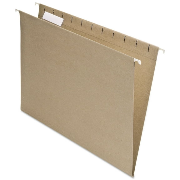 Pendaflex Earthwise Recycled Colored Hanging File Folders 1/5 Tab Letter Natural 25/BX 74542