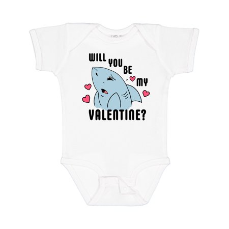 

Inktastic Will You Be My Valentine with Sad Shark Gift Baby Boy or Baby Girl Bodysuit