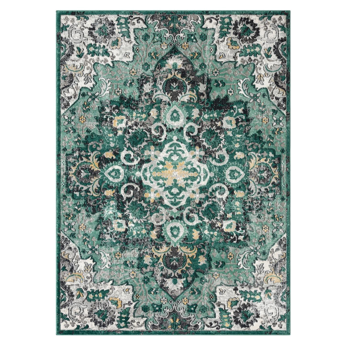 Luxe Weavers Moroccan Green 6x9 Medallion Area Rug, Floral Living Room Carpet