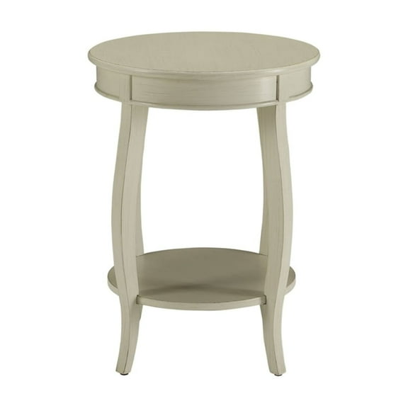 18" X 18" X 24" Antique White Solid Wood Leg Side