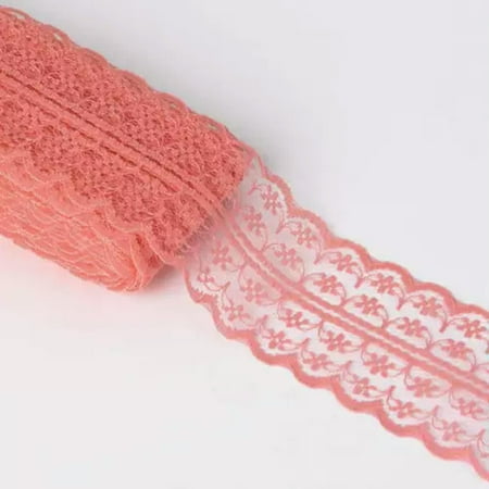 U8MO 10 Yards 45mm Sewing Embroidered Fabric Bilateral Lace Ribbon Trim lot DIY-Watermelon Red-10 yard U8MO 10 Yards 45mm Sewing Embroidered Fabric Bilateral Lace Ribbon Trim lot DIY-Watermelon Red-10 yard