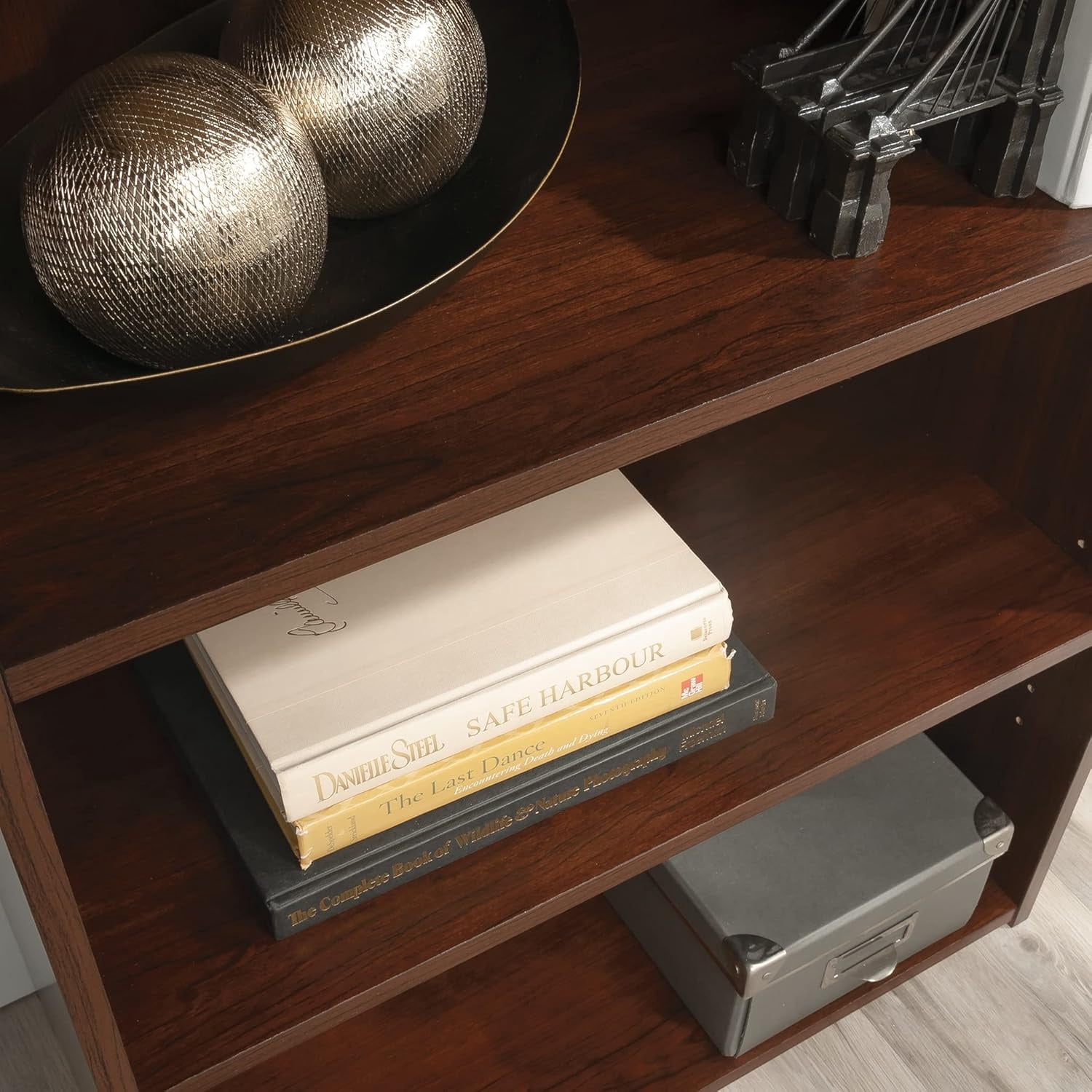 3-Shelf Bookcase, Bookshelf with Adjustable Storage Shelves