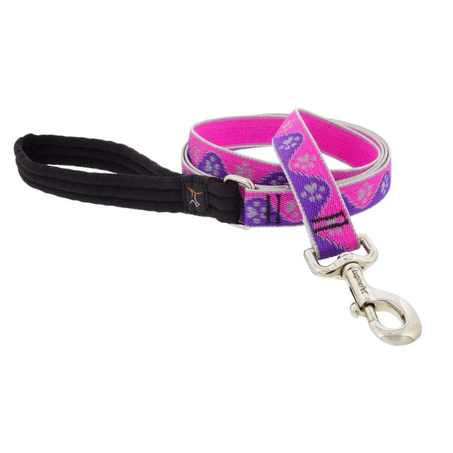 Leash Lupine Pet con patas rosas reflectantes de 183 cm de ancho y 2,5 cm