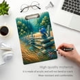 thumbnail image 5 of Plastic Clipboard Acrylic Hanging Clip Board with silver Low Profile Office School Supplies 12.5x9 Bluebirds and Forests, 5 of 9