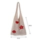 thumbnail image 3 of Bolso de hombro de gran capacidad de punto Bolso de mano de flores huecas de malla (albaricoque), 3 of 5