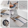 thumbnail image 6 of Beige Brown Blue Bath Mat 3 Piece Bathroom Rug Set, Vintage Abstract Mottled Texture Non Slip Bath Rug Contour Mat and Toilet Lid Cover, Absorbent Shower Mats Soft Bath Rugs and Mats Sets, 6 of 8