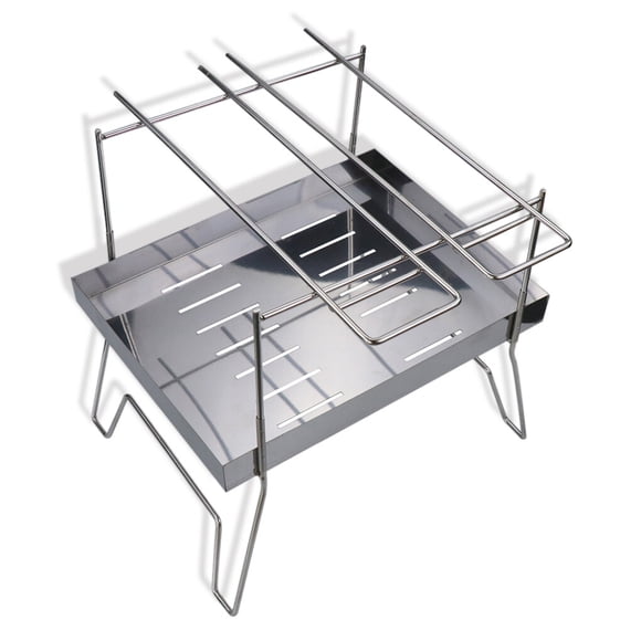 Stainless Steel BBQ Grill Rack Foldable Grilling Accessories Campfire Vegetable Food Firepit Grilling Stand Party Camping Hiking Stove Accessories