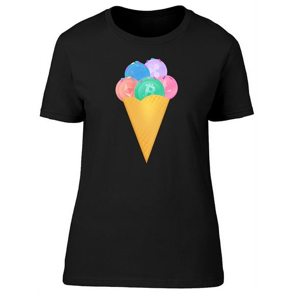 Cryptocurrency Ice Cream T-Shirt Women -Image by Shutterstock, Female Large
