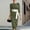 Army Green, variant on 3/4 Sleeve Dresses for Women Midi Summer Polka Dot Casual Bodycon Dress with Tie Belt Slim Fit Elegant Crew Neck Dresses