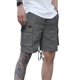 thumbnail image 2 of Mens Cargo Shorts Verano Casual Color Sólido Moda Bolsillos Cordón Cintura Elástica, Cómodo para Al Aire Libre Y la Playa, 2 of 9