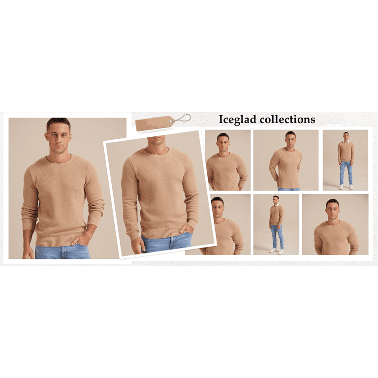 Iceglad Men's Classic Crewneck Pullover Sweater photo 6