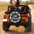 thumbnail image 3 of KAKALAD Just Married Spare Tire Cover Universal Vehicle Accessories Buckle Car Tools 16”in, 3 of 6