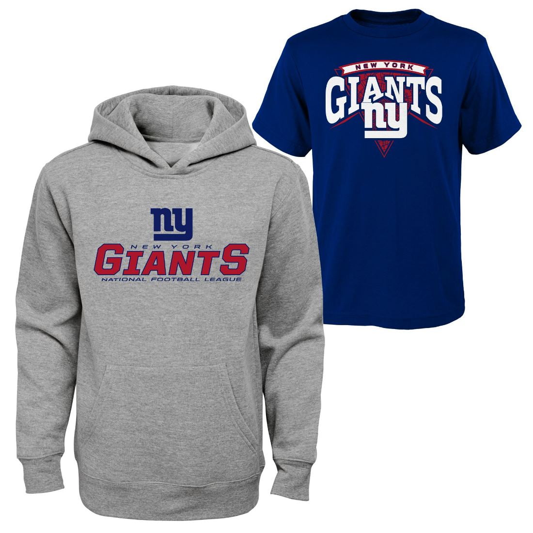 Outerstuff New York Giants Youth NFL "Layered" T-Shirt & Hooded Sweatshirt Combo Set by Outerstuff