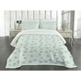 thumbnail image 3 of Ambesonne Animal Quilted Bedspread Set 3 Pcs, Characters Daisy, King Size, Mint Green and Baby Blue, 3 of 5