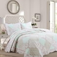 thumbnail image 1 of Cozy Line Home Fashions 100% Cotton Real Patchwork Floral Pink Rose Shabby Chic Girly Reversible Quilt Bedding Set, Coverlet Bedspread (La Rosa RÃªve, King - 3 Piece), 1 of 5