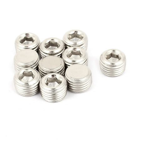 1/4 BSP Male Thread 9mm Height Hex Socket Head Pipe Plug Connector Fitting