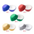 thumbnail image 3 of Toystoory Nuevo 100 piezas de papel de aluminio dorado/plateado/rojo/morado/verde para hornear muffin cup cake wrappers case Herramientas y accesorios para hornear plata Toystoory HA0096-05B, 3 of 6