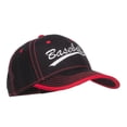 thumbnail image 5 of Baseball Embroidered Cotton Structured Cap - Black Red OSFM, 5 of 5