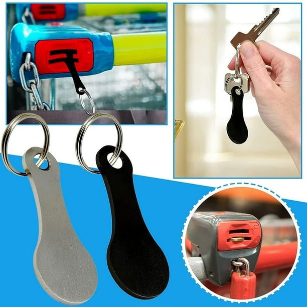 Shopping Trolley Release Key 2Pcs Universal Shopping Trolley Token Key Chip Shopping Trolley Removable Keys Token Coin Keyring for Shopping Carts Walmart