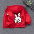 thumbnail image 2 of Mercatoo Toddler Girls Rain Hooded Jacket Cute R𝐚bbit Print Zip Up Waterproo𝐟 Jackets Kids Boys Lightweight Windbreaker Hoodie Coat, 2 of 6