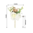 thumbnail image 3 of Efavormart 2 Pack White Silk Rose Boutonniere With Pin, Real Touch Artificial Flower Pocket Square - 5", 3 of 9