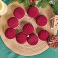 thumbnail image 6 of Chmadoxn Velvet Christmas Balls 12ct Burgundy Red Flocked Christmas Tree Ball Ornaments Plastic Balls Xmas Decorative Hanging Ornaments Christmas Tree Decoration 6cm/2.36", 6 of 9