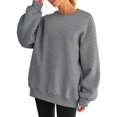 thumbnail image 2 of Women Oversized Sweatshirts Hoodie Fleece Crew Neck Long Sleeve Sweaters Comfy Fall Fashion Outfits Dark Grey S, 2 of 9