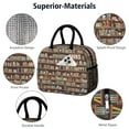thumbnail image 4 of Book Lover Insulated Lunch Bag – Reading Bookmark Design, Portable Thermal Cooler Tote for Work, 4 of 7