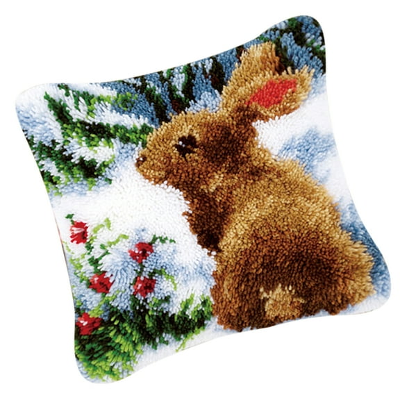 Wxqbjtam Latch Hook Kit Beginner Design Latch Hook Kits Set for Kids and Adults Rabbit