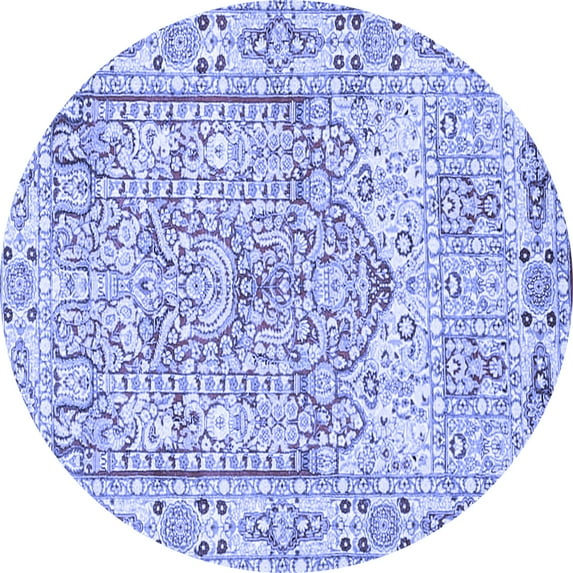 Ahgly Company Indoor Round Persian Blue Traditional Area Rugs, 7' Round