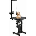 thumbnail image 3 of YODOLLA Electric Lift Dog Grooming Table With 24" Rotating Desktop Pet Grooming Table with Foldable Arm For Dogs at Home Tool Organizer and Wired Remote, Black, 3 of 9