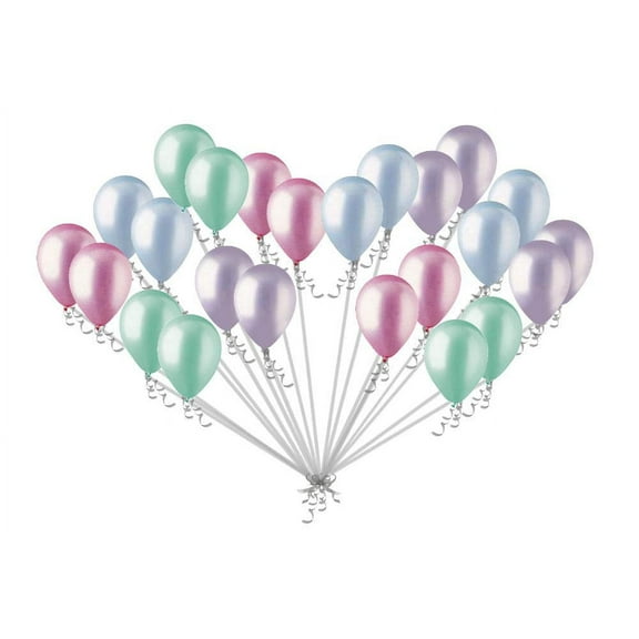 24 pc Pink Mint Blue Lilac Latex Party Balloons Birthday Baby Unicorn Mermaid 4