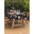 thumbnail image 2 of Outdoor Tablecloth with Umbrella Hole and Zipper, Coffee Rectangle Table Cloth 52x70 Inch Waterproof Tablecloth, Hot Cafe Cup Beans Modern Retro Black Picnic Table Cover for Patio Camping, 2 of 7