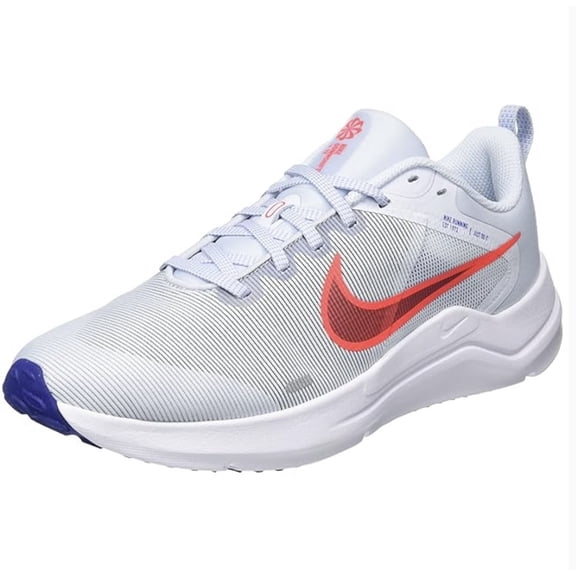 NIKE Men's Downshifter 12 Sneaker, Football Grey/Bright Crimson-Concord, 9.5 UK