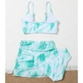 thumbnail image 6 of Avrntaa 3 Piece Swimsuit Sets for Girls Toddler Kids - Tie Dye Crop Tank Tops with Wrap Skirt and Bottom 4-11Years, 6 of 7