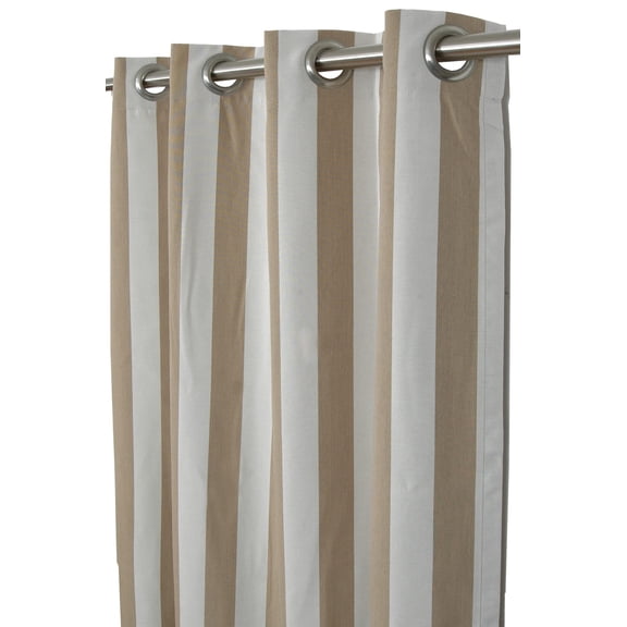 Sunbrella Maxim Heather Beige Indoor/Outdoor Curtain Panel by Sweet Summer Living, 50" x 120" with Stainless Steel Grommets