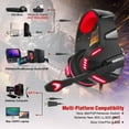 thumbnail image 2 of Gaming Headset for Xbox One, PS4, PC, Over Ear Gaming Headphones with Noise Cancelling Mic LED Light, Stereo Bass Surround, Soft Memory Earmuffs for Smart Phone, Laptops, Tablet, 2 of 9