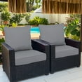 thumbnail image 2 of 24x24 Inch Outdoor Deep Seat Cushion Set - Waterproof Fade-Resistant Patio Furniture Cushions with Removable Covers, Adjustable Straps & Handles for Chairs, Sofa, Couch (2-Piece)-Gray, 2 of 6