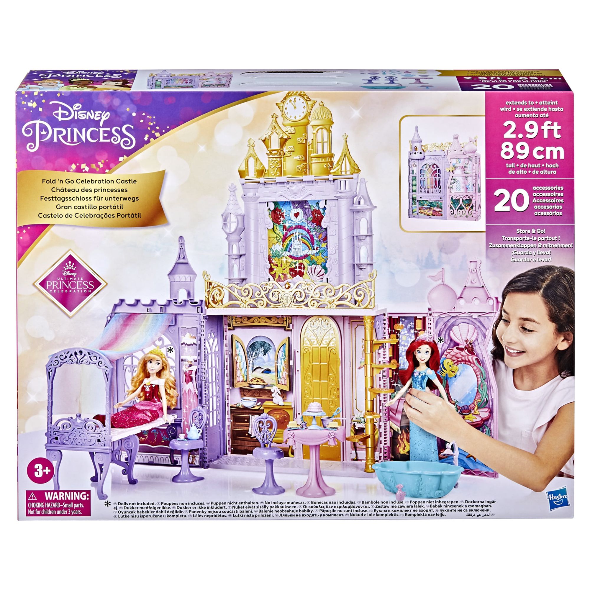 Disney Princess Fold n Go Celebration Castle, Folding Dollhouse - image 2 of 8