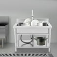 thumbnail image 2 of ToppiJoy Stainless Steel Utility Sink with Pull-Out Faucet, Single Bowl Commercial Sink for Kitchen Laundry, 2 of 15