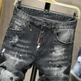 thumbnail image 3 of Men Summer Black Denim Shorts Holes Short Jeans Good Quality Men Fit Casual Jeans Shorts New Fashion Male High Streetwear Jeans, 3 of 7